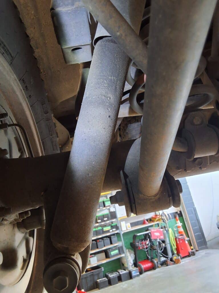 Leaking rear shock found during inspection of a 1996 Toyota 4Runner.