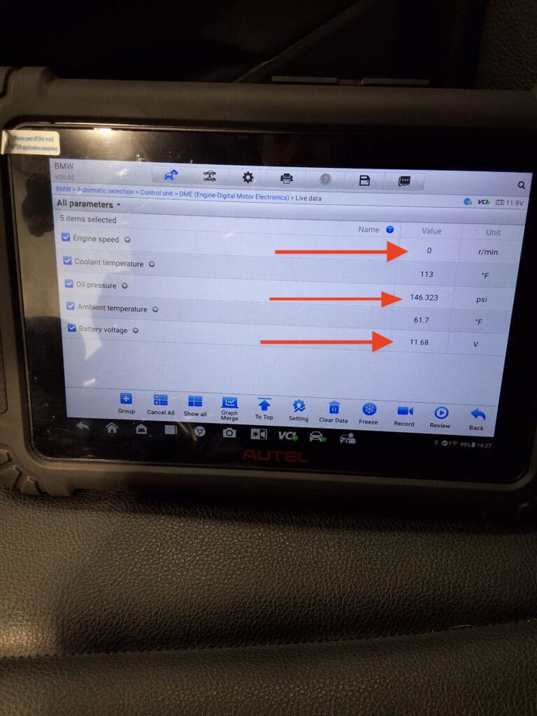 Freeze-frame data is information from the vehicle computer